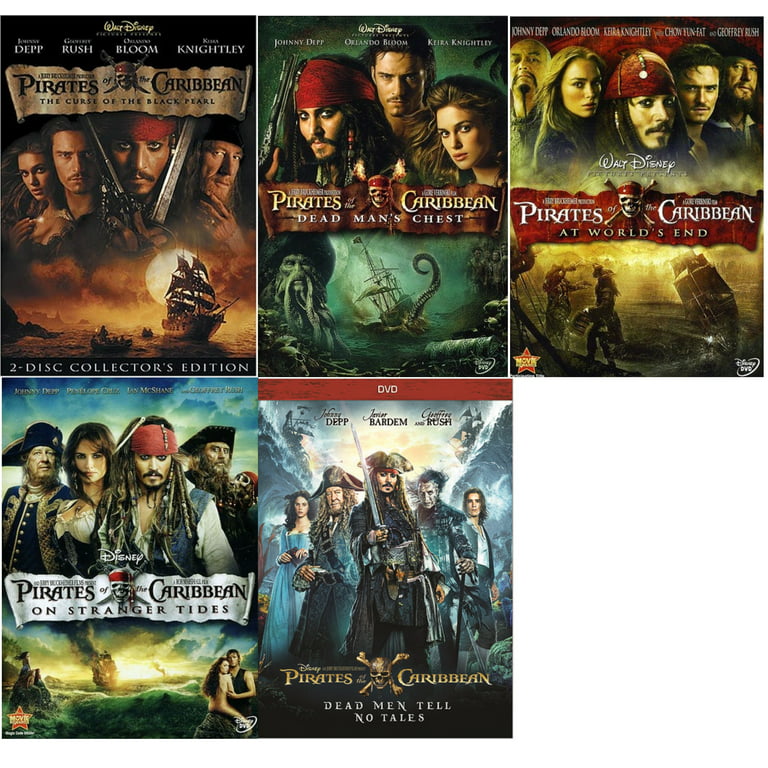 Enrich tilbehør Forkorte Pirates of The Caribbean 5 DVD Collection One 1 Two 2 Three 3 Four 4 Five 5  Johnny Depp Includes Treasure Map Glossy Print Art Card - Walmart.com