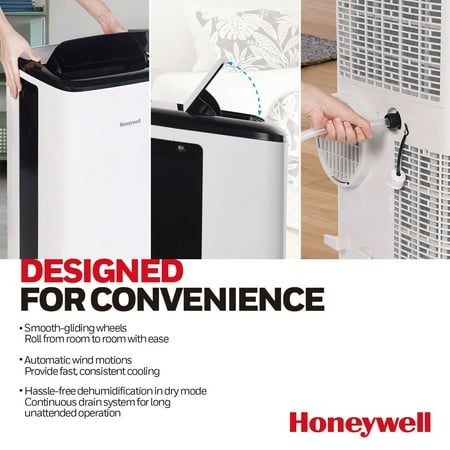 Honeywell - 10,000 BTU Smart Wi-Fi Portable Air Conditioner - Silver