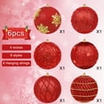 thumbnail image 2 of 6 Pcs 4 inch Large Red Christmas Ornaments, Christmas Tree Ornaments Hanging Shatterproof Xmas Balls for Holiday Party Christmas Decoration Indoor, 2 of 6