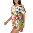 thumbnail image 2 of Kdxio Balls Print Pajamas Sets for Women Short-Sleeved Pjs with Lounge Shorts Two Piece Sleepwear S-4XL, 2 of 8