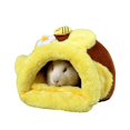 thumbnail image 1 of Conejo Conejillo de indias Saco para acurrucarse Cama de lana para jaula Animal pequeño Hámster Chinchilla Cama Casa para rata ardilla (S, abeja amarilla), 1 of 4