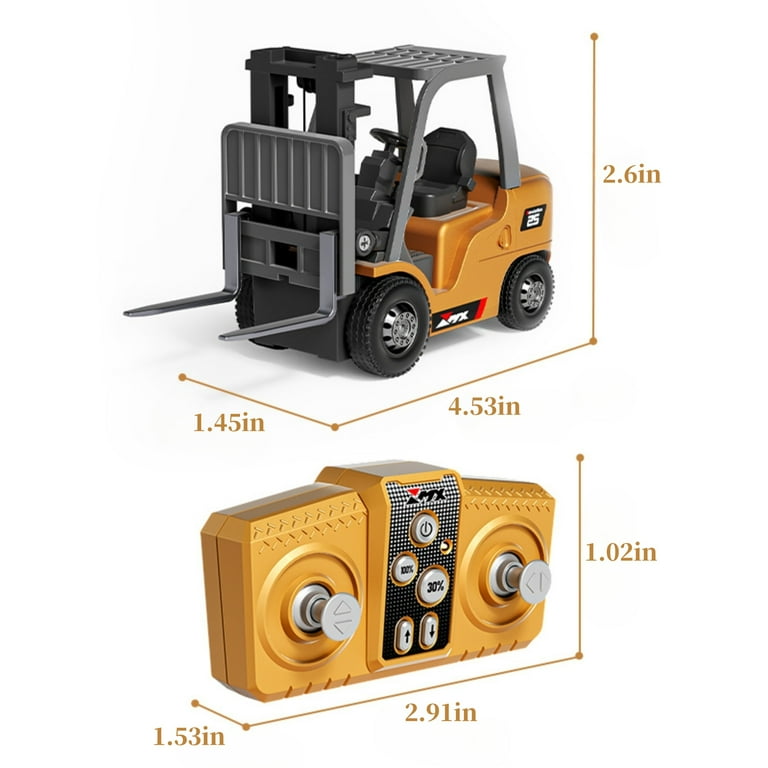 BRRRRT RC Forklift Toy, 1:64 Scale, 7-Channel, Transformable Lift