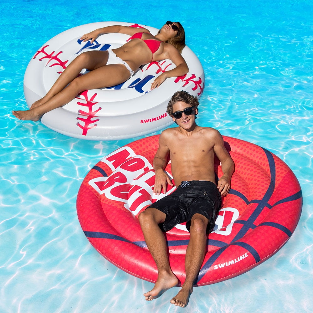 Swimline Vinyl Extra Large Baseball Basketball Pool Float, Multicolor