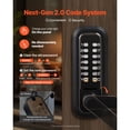 thumbnail image 4 of Mechanical Keyless Entry Door Lock 2.0 Code Upgrade 4-7 Digits Code Single-Sided Push Button Combination Keypad Door Lock with Handle Auto Locking for Indoor or Outdoor Oil-Rubbed Bronze, 4 of 12