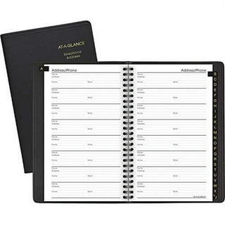AT-A-GLANCE Telephone / Address Book, Large Print, 500 Entries, 8.38 x 5.38  Inches, Black (80LP1105,Small)