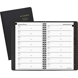 At-a-glance Telephone / Address Book, Large Print, 500 Entries, 8.38 x 5.38 Inches, Black (80LP1105)