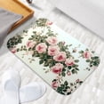 thumbnail image 6 of 1pc Pink Roses on Wall Absorbent Non-Slip Bathroom Thickened Flannel Rug Decor,Soft,Quick Drying,Suitable For Indoor/outdoor Use,Bathrooms,Bedrooms,Kitchens,Terrace,Laundry Rooms,16"x24", 6 of 9