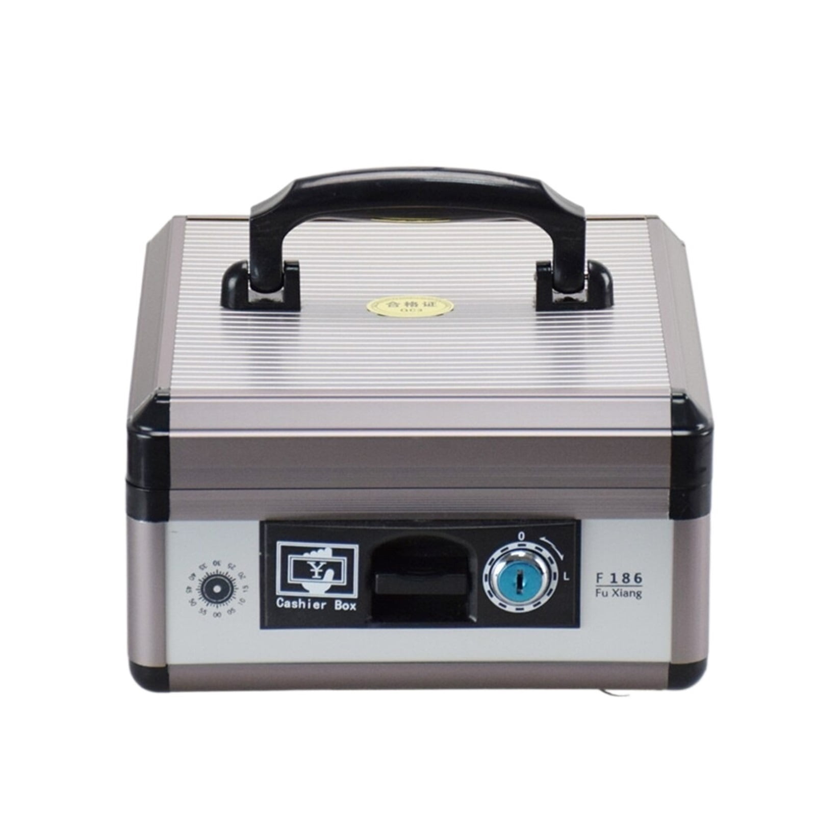 Portable Cash Register Safe Deposit Box Double Layer Metal Lock Box With Key Money Saving Organizer Safe Deposit Box ,Strong Construction