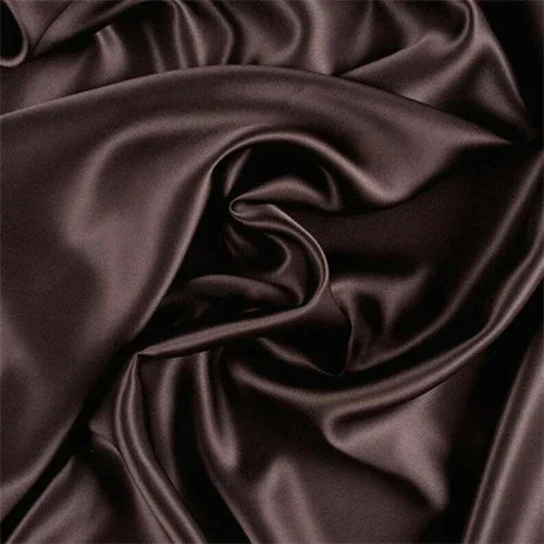 Charmeuse Satin Fabric By The Yard Stretch 58" Wide Silky, Bridal By Yard Brown