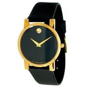 Movado Moderna Men's Black Leather Strap