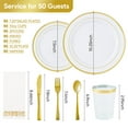 thumbnail image 6 of Hawsaiy 350PCS Gold Disposable Plates and Cups Set for 50 Guests, Plastic Dinnerware with Napkins for Wedding and Party, 6 of 10