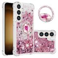 thumbnail image 1 of Funda para Samsung Galaxy S24 Plus 5G con Brillo Líquido Flotante, Purpurina, Parachoques y Anillo Giratorio Soporte, 1 of 5