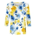 thumbnail image 5 of Weiqiqre 3/4 Length Sleeve Womens Tops 3/4 Sleeve T Shirt Sunflower Graphic Tees Flower Print Summer Casual Tops Blouse, 5 of 5