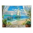 thumbnail image 5 of Shiartex  Ocean Beach Tapestry,Wall Hanging Palm Tree Tapestry Bohemian Tropical Paradise Sea Hawaii Landscape Tapestry Nature Scenery for Living Room,Home Decor… 40x30inch, 5 of 6