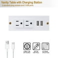 thumbnail image 5 of Makeup Vanity Desk Table Set With Sliding LED Mirror Stool Drawer USB AC Power, 5 of 13