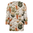 thumbnail image 5 of Garbnen Womens Easter Shirts Crew Neck 3/4 Length Sleeve Womens Tops Egg Bunny Hunt Print Fashion Fitted Holiday Blouses for Women, 5 of 6