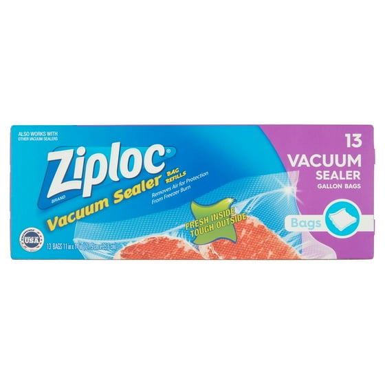 Ziploc Vacuum Seal Food Storage Bags Gallon 13 Ct