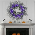 thumbnail image 5 of sruoe Halloween Decorations, Indoor Outdoor Halloween Decor, Artificial Wreaths, Halloween Decorations for Outside, Front Door Wreaths, Bats Wreath Dead Branches Glowing Decoration, 5 of 5