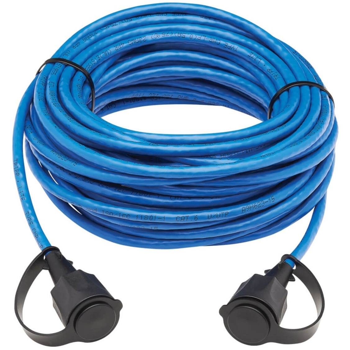 Eaton Tripp Lite Series Industrial Cat6 UTP Ethernet Cable (RJ45 M/M), 100W PoE, CMR-LP, IP68, Blue, 50 ft. (15.24 m) - image 4 of 6