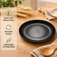 thumbnail image 5 of 10 Inch Wheat Straw Dinner Plates, Set of 8 Unbreakable Plates, Microwave & Dishwasher Safe, Lightweight Modern Tableware, Reusable Dinner Plates for Kitchen Daily Use(Black), 5 of 7