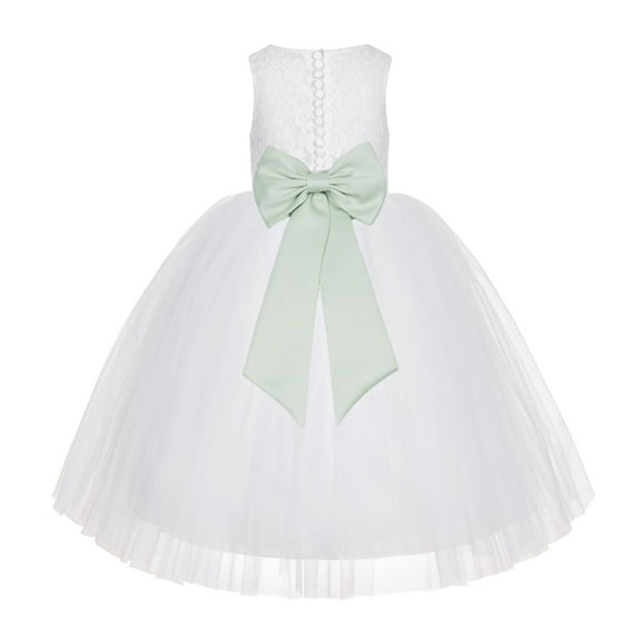 Ekidsbridal White Floral Lace Junior Flower Girl Dress Christening Communion Gown for Church Toddlers LG7noFT 3