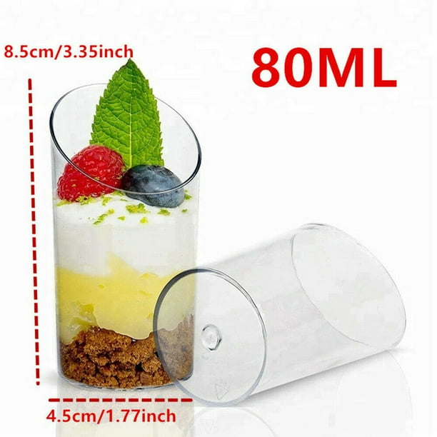 SPGIE 10Pcs Mini Clear Plastic Dessert Cups MultiUse Parfait Mousse