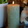 thumbnail image 4 of 3 Piece Pale Green Pillar Candles with 68 Hours Burn Time, 6.75 Inches Tall, Unscented, 4 of 7