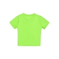 thumbnail image 6 of Zaldita Women's Oil Glossy Short Sleeve Crew Neck Workout Crop Tops T-Shirts Yoga Nylon Tight Vest Fluorescent Green M, 6 of 7