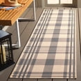 thumbnail image 3 of Safavieh Courtyard Benjamin Plaid Indoor/Outdoor Runner Rug, Gray/Bone, 2'3" x 14', 3 of 13