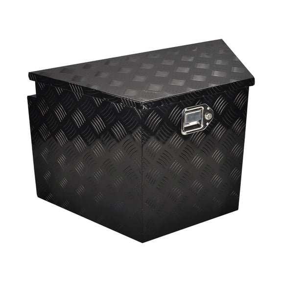 BATONECO 29 Inch Aluminum Trailer Tongue Tool Box Underbody Storage Truck Bed Toolbox Black 29" x 16.5" x 18"
