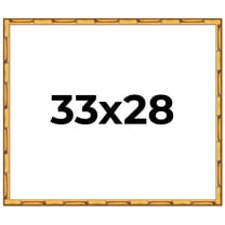 33x28 Frame Gold Bamboo Solid Wood Picture Frame | 1 Inch Moulding Width | Interior Frame Depth