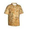 thumbnail image 2 of Daiia Old Vintage Map Of Sea Hawaiian Shirt for Men Gentle Cotton Regular Short Sleeve Casual-XX-Large, 2 of 9