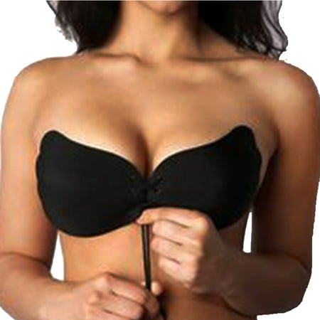 Strapless Silicone Invisible Push-up Bras with Drawstring for Backless Dress