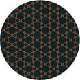 thumbnail image 1 of Ahgly Company Tapis d'Intérieur Rond Lavable en Machine Bleu Charbon Transitionnel, 5 Pieds Rond, 1 of 7