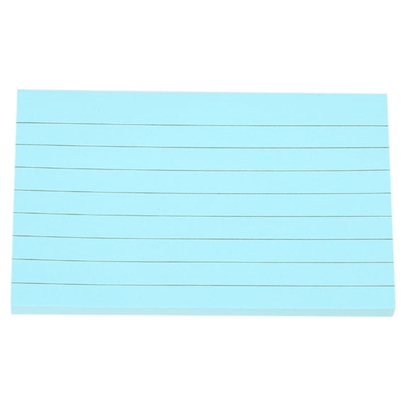 Sticky Notes Index Cards (3" x 5", Blue) - Double-Sided Ruled & Blank Notecards with Adhesive Back, Soft-Color Flashcards for Studying, To-Do Lists & Office