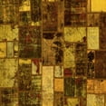 thumbnail image 1 of Ahgly Company Machine Washable Indoor Square Patchwork Yellow Transitional Area Rugs, 7' Square, 1 of 4