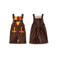 thumbnail image 4 of RUINIXCW Thanksgiving Kids Jumpsuit, Sleeveless Cute Turkey Overalls for Boys Girls, 4 of 9