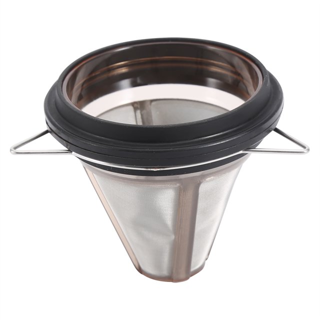 Gotero de café de acero inoxidable gotero de café de doble capa para verter sobre taza de filtro de té (negro)