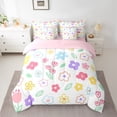 thumbnail image 2 of Manfei Colorful Floral Twin Bedding Sets 7-Piece,Rainbow Graffiti Flower Bedding Comforter Set,Cartoon Plant Daisy Sheet Sets For Girls,Luxury Bedroom Decor,Reversible, 2 of 8
