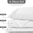 thumbnail image 5 of Lux Decor 100% Organic Viscose from Bamboo Queen Sheets Set - 4 Piece Ultra-Soft Luxury Cooling Bed Sheets, 16" Deep Pocket, Breathable & Hypoallergenic - White, 5 of 10
