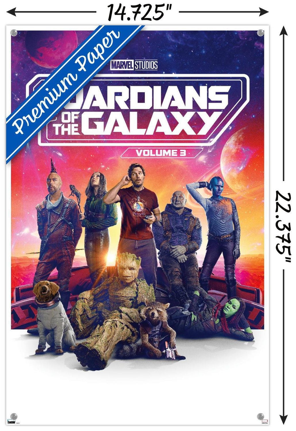 Marvel Guardians of the Galaxy Vol 3 - One Sheet Wall Poster, 22.375" x 34"