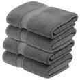 thumbnail image 2 of Superior 800 GSM Egyptian Cotton Heavyweight Bath Towel Set of 4, Charcoal, 2 of 10