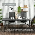 thumbnail image 3 of CoSoTower Foldable Patio Dining Table for 6, Rectangular Outdoor Table for Garden Lawn Backyard, Dark Grey, 3 of 7