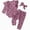 R001-Purple, variant on NOLDARES Infant Newborn Baby Girl Clothes Baby Girl Outfits Long Sleeve Snap Romper Pant Sets with Headband(Purple,12-18 M)