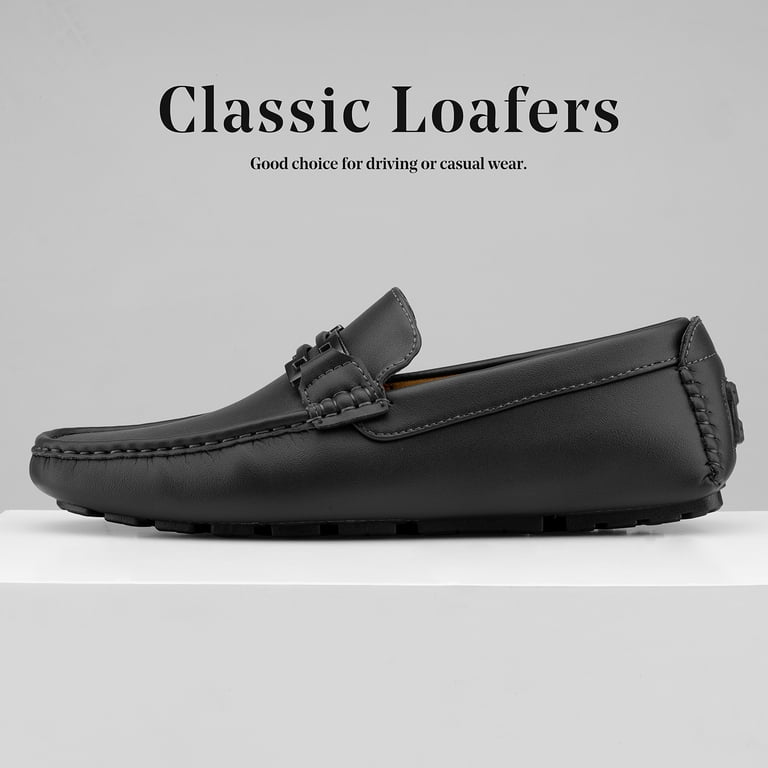 Bruno Marc Mens Comfort Casual Shoes Driving Penny Slip On Loafers Boat Shoes Hugh 01 Black Size 9