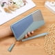 thumbnail image 1 of Bolso de mano para mujer, cartera larga con costuras de colores contrastantes, borla con cremallera, cartera de gran capacidad, bolso para teléfono móvil, 1 of 6