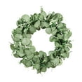 thumbnail image 2 of Corona de plantas para colgar en la puerta, hojas verdes, ideal para bodas, hogar y oficina. Estilo 2, 2 of 8