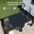 thumbnail image 6 of VENTOPYR 10'x20' Aluminum Outdoor Louvered Pergola with Adjustable Roof, Netting & Curtains, Hardtop Sun Shade Gazebo for Patio, Garden, or Backyard Pavilion,Black, 6 of 9