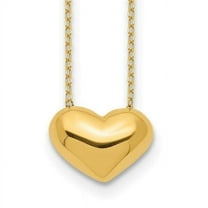 Primal Gold 14 Karat Yellow Gold Polished Puffed Heart 18-inch Necklace