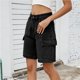 thumbnail image 3 of Las mujeres Y2K cintura alta 6 bolsillos pantalones cortos verano Jorts Casual lavado herramientas pantalones vaqueros pantalones cortos, 3 of 7